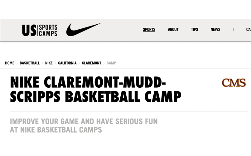 NIKE Boys Summer Basketball Camp at Claremont-Mudd-Scripps